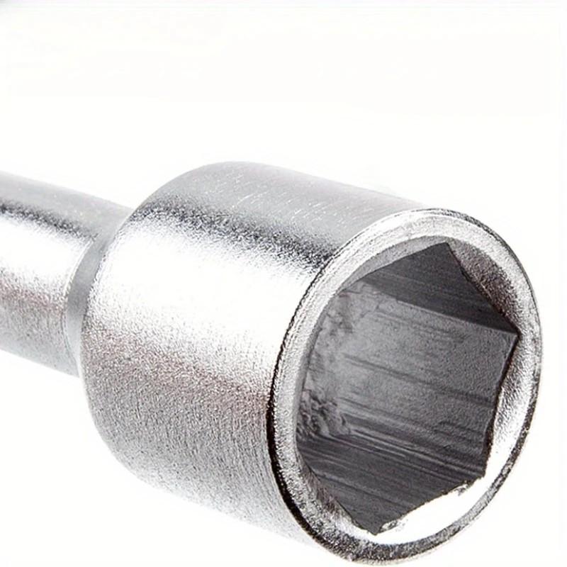 Heavy Duty 4-Way Tire Iron Wrench – Lug Tool for Car Tire Repair, Forged Heat-Treated Carbon Steel, Chrome Plated, SAE & Metric