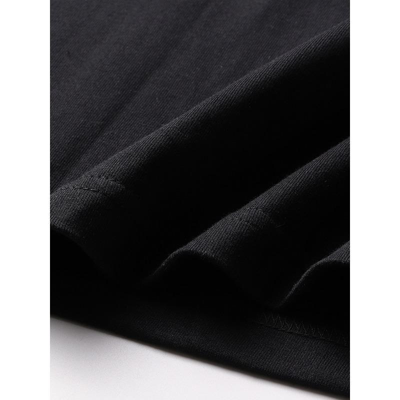 RAVE Vertical Letter Print Cool Men's Cotton Short-Sleeve T-Shirt,Breathable and Skin-Friendly,Crew Neck,Versatile and Slimming, Streetwear Style
