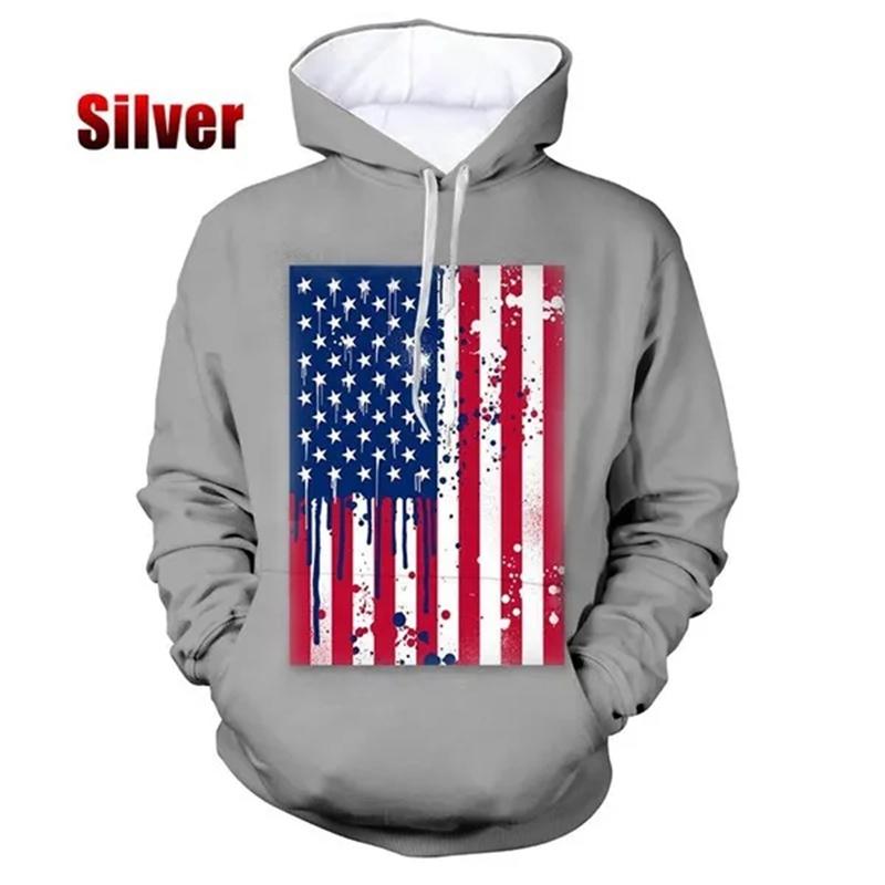 Amerikanische Flagge US Dream Emblem Hoodie Herrenbekleidung 3D-Druck USA Spirit Hoodies Damen Harajuku Mode y2k Pullover Kapuzenpullover