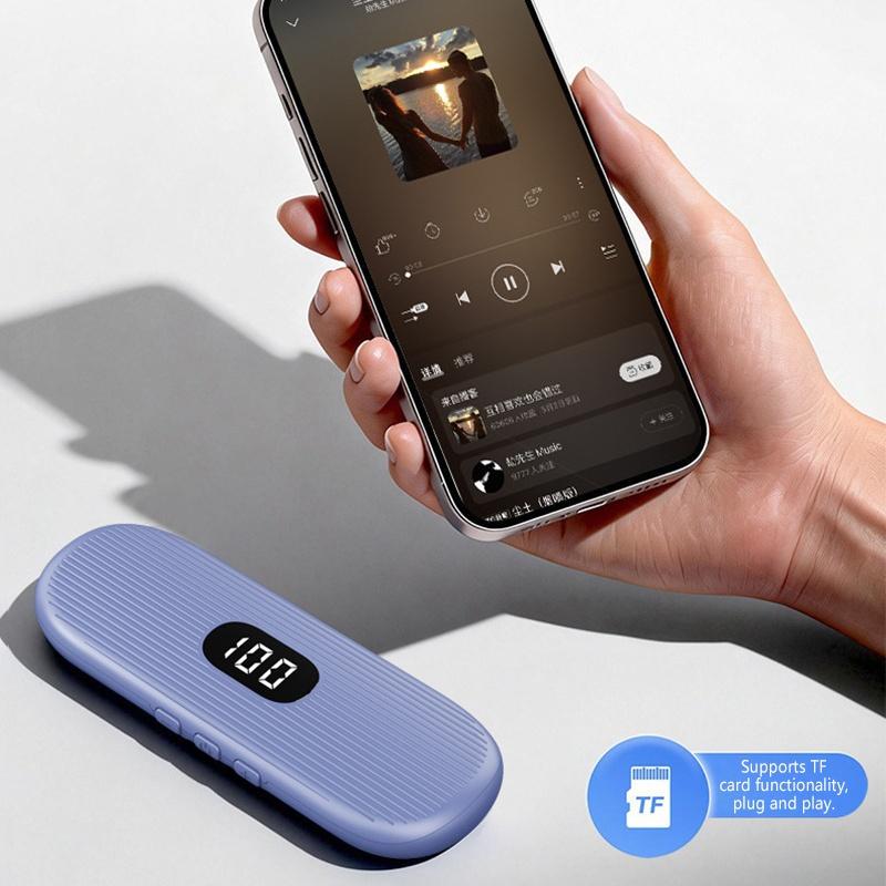 Altavoz Bluetooth de Conducción Ósea Bajo la Almohada Ruido Blanco Ayuda para Dormir Barra de Sonido Pantalla LED Reproductor de Música MP3 TF Apagado Temporizado