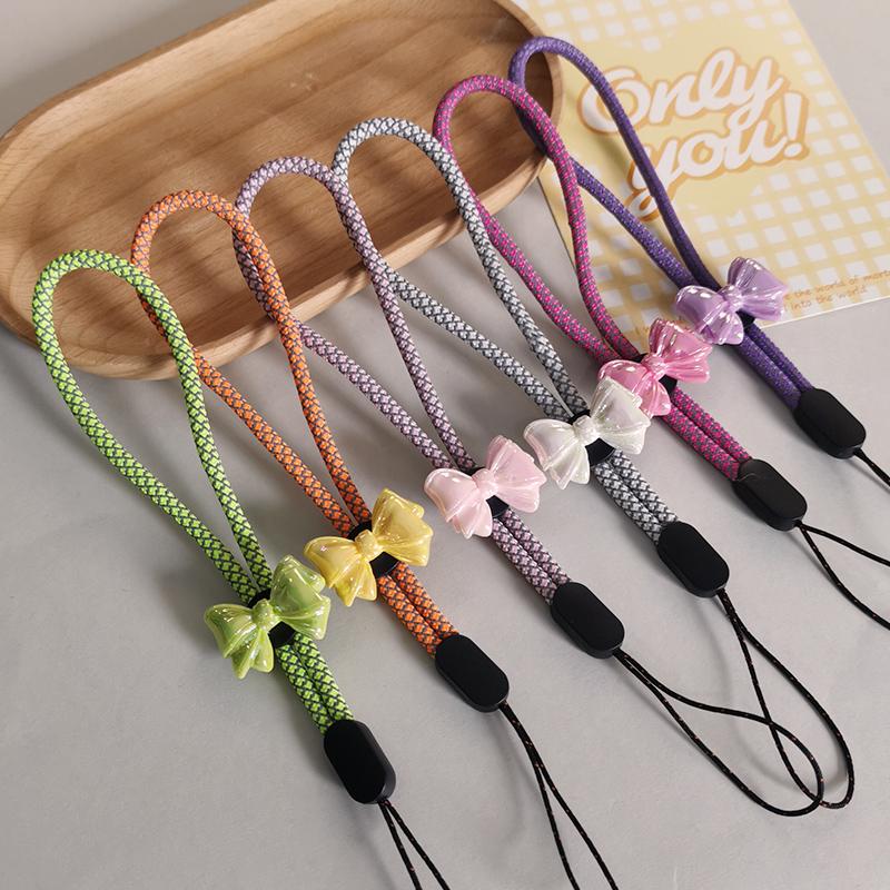 Mobile Phone Lanyard Bow Knot Fluorescent Dragon Pattern Cartoon Lanyard Short Wrist Strap with Strap Universal Anti Loss Strap