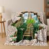3D Illusion Breaking Wall Dinosaur Animal Series Flannel Blanket,Cozy Soft Throw Blanket for Home Bedroom Bed Sofa Cover Kids