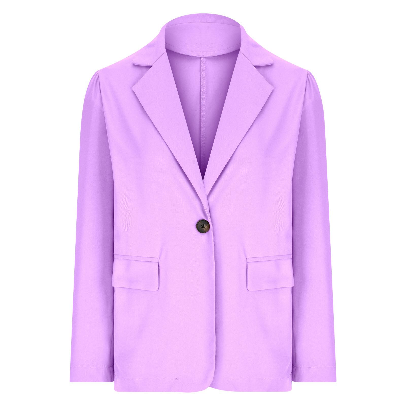 

Женская повседневная куртка-пиджак, тонкая зимняя и осенняя куртка S фиолетовый