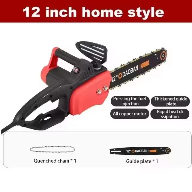 Electric Chainsaw Handheld Wood Cutting Saw 12 Inch/16 Inch for Cutting Wood Tree Branch Pruning Outdoor Garden Power Tools