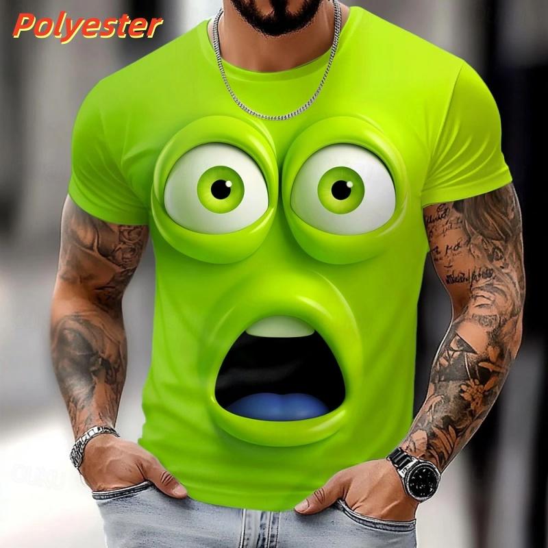 

3D Print Abstract Face T-shirt for Men Funny Colorful Graphic Short-sleeved Tees Summer Fashion Round Neck Tops Street T Shirts XXS