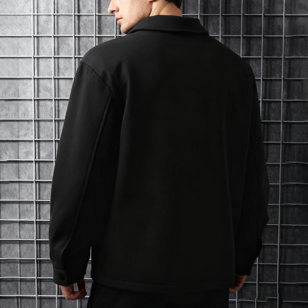 Men's Business Casual Lapel Jacket With Pockets Color Brushed Fleece Coat