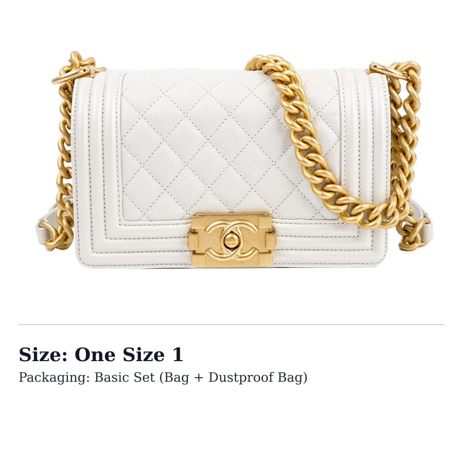 Chanel Grain Embossed Calfskin Crossbody Bag, Shoulder Bag Small Women's Pearlescent White A67085-B09142-10601