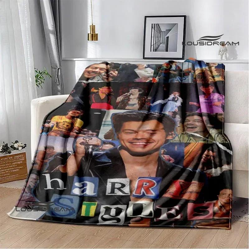 Singer H-Harry-S-Styles Print Blanket Picnic Blankets Flange Warm Blanket Soft and Comfortable Blanket Bed Linings Birthday Gift