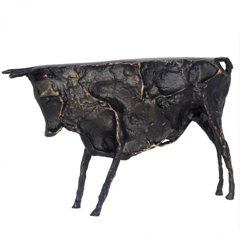 Metal El Sanatları Simülasyon Hayvan Heykeli Demir Öküz Boğa Figürü Sığır Metal Figür Ev Dekorasyon Aksesuarları
