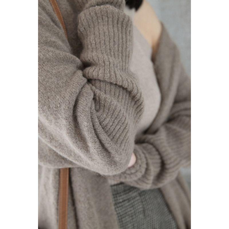 

European and American-Style Mid-Length Cardigan Thickened Outer Cashmere Coat Pure black M