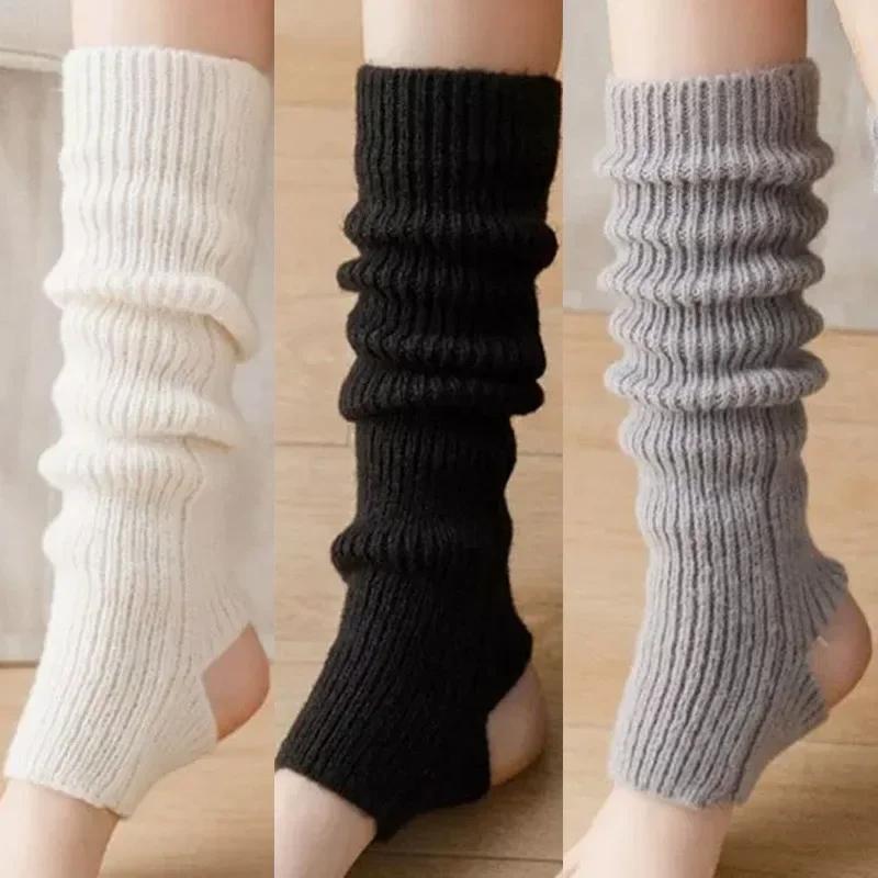 Long Socks For Women Stirrupped Leg Warmers Autumn Winter Over Knee Boot Cuffs Girl Knitted Over-the-calf Leggings Socks