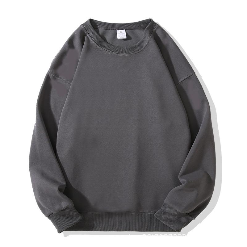 Europe and the United States new autumn and winter crew neck sweater women's top long sleeve white solid color loose girls spring and autumn models 