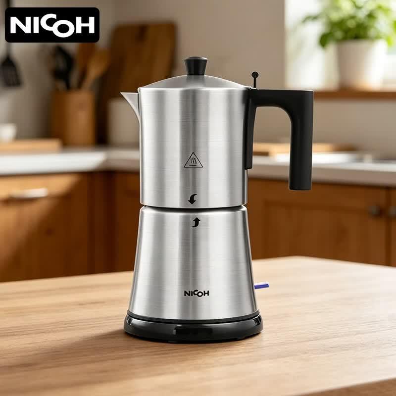 NICOH Electric Stainless Steel Moka Pot