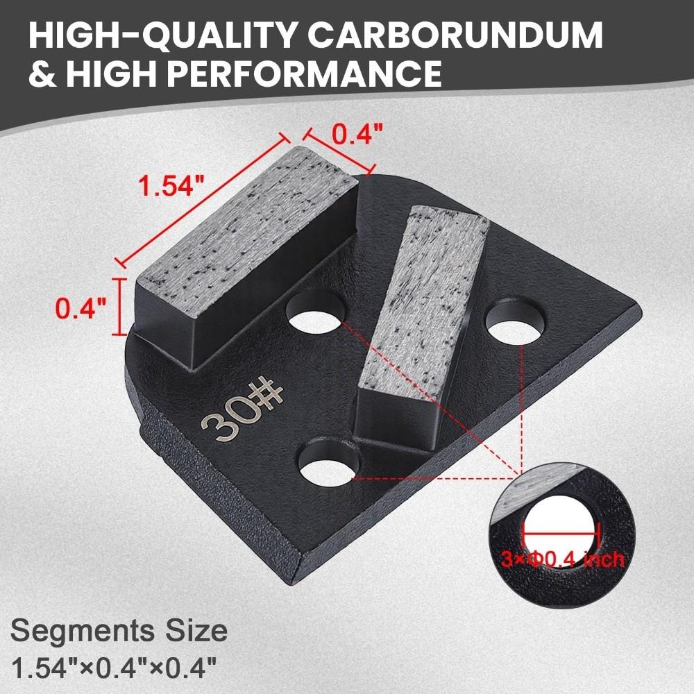 3pcs 6mm Bore Thread Diamond Grinding Shoes 2 Teeth Polishing Shoes Block  Concrete Floor Grinding