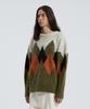 KNITTED Bulky Brush Argyle Knit Khaki