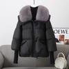 Winter Cotton Jacket Short Loose Fitting Cotton Jacket with Oversized and Thickened Fur Collar Jacket Vest Coat