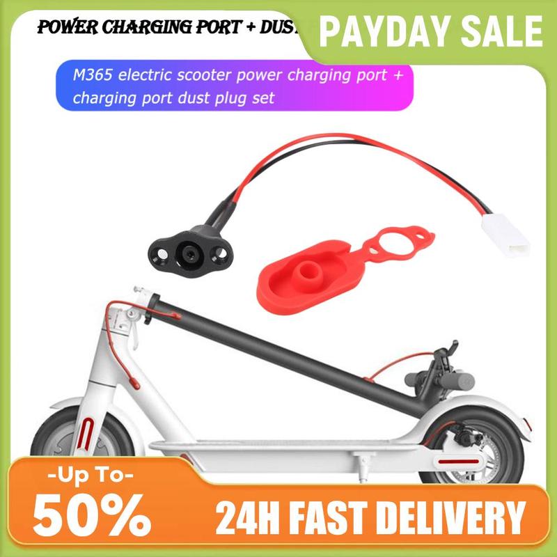 Electric Scooter Charging Port+Cable Plug Cover Electric Plastic Charger Power Lightweight Element Decoration for M365