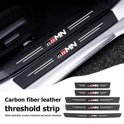Car Interior Door Sill Strip Carbon Anti-Scratch Protector Sticker For GRsport Hilux Aygo Yaris Corolla Rav4 CHR Auris