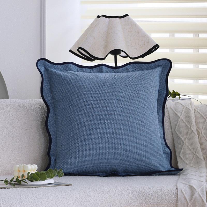 

Blue Wave Pillow Case Modern Minimalist Ins Sofa Pillow Cushion Soft Decoration 45x45cm [Pillowcase only]