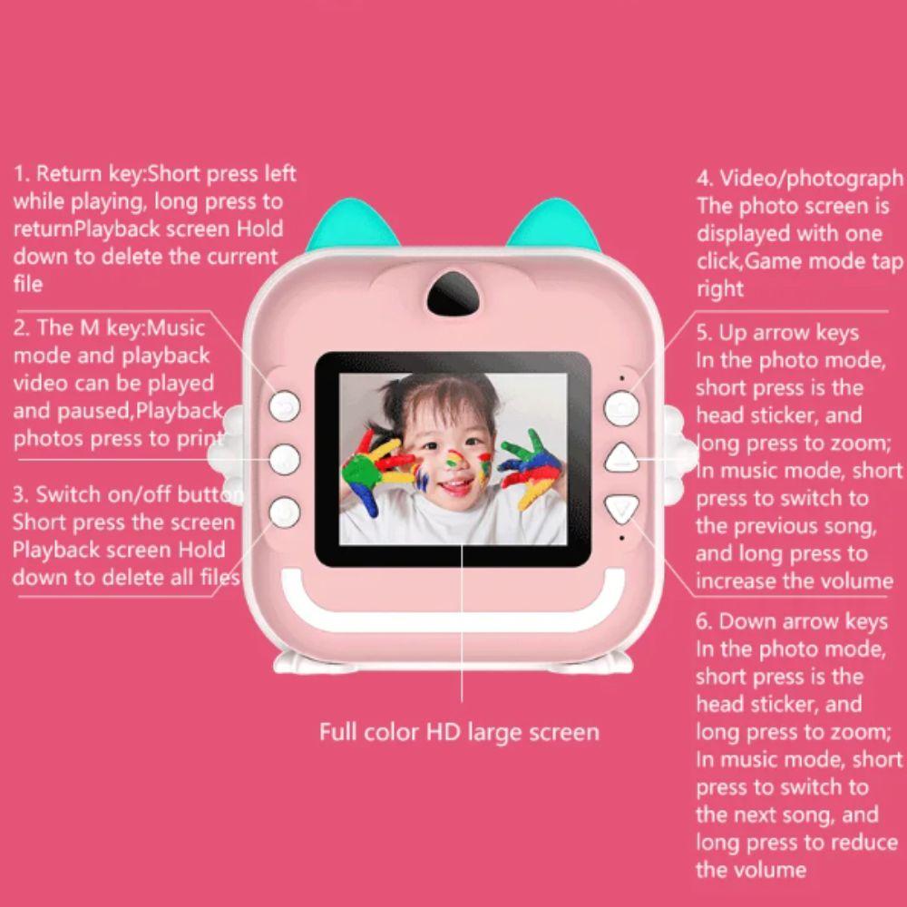 1080P Digital Camera Toys Instant Print Kids Camera Toy Outdoor Photography Toys  Children Gifts