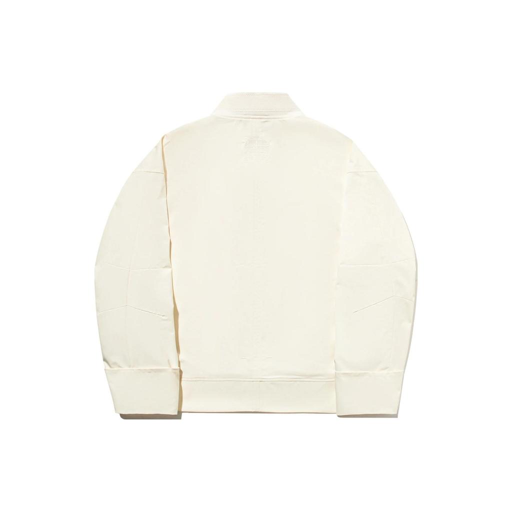 Li Ning X Jackie Chan Collaboration Kung Fu Series Solid Color Loose Fit Baseball Collar Jacket Men Jacket Paper-White AFDT573-2