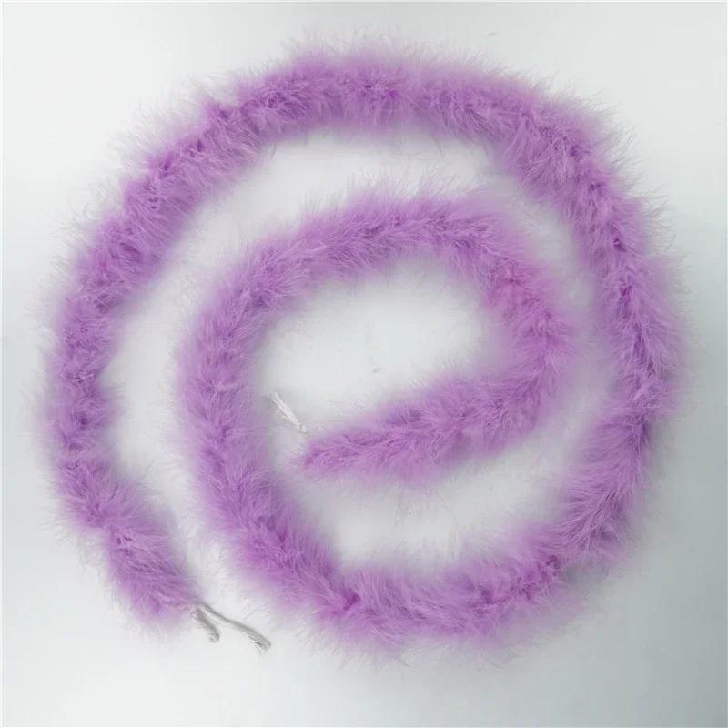 2Meters Black Fluffy Turkey Marabou Feather Boa 18-20g Shawl Wedding Skirt Fringe Trim Feathers On Tape for Clothes Decoration