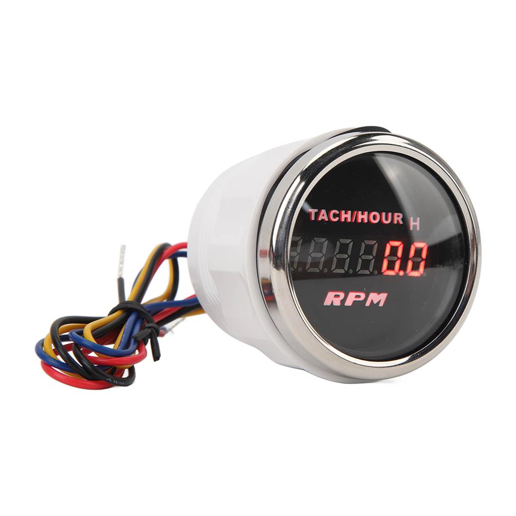2in Digital Tachometer Accurate Digital Display Tacho Gauge for RV Yacht Fishing Boat Ship DC 9 To 32V Black Dial