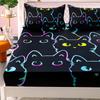 Novel Cute Cat Fitted Sheet Set Dustproof Non-slip All Season Mattress Protector Soft Breathable Bedding Set With Deep Pocket
