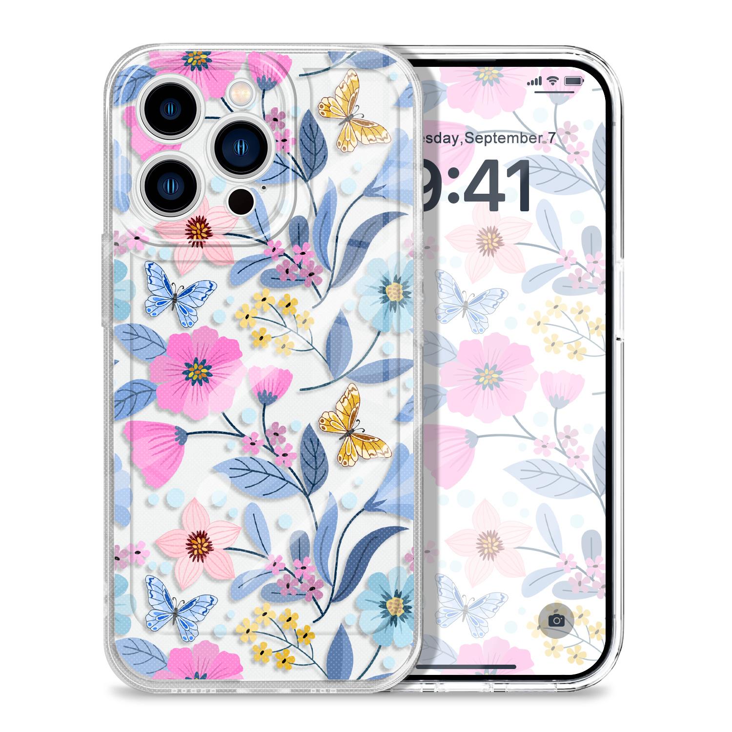 

Vitality Flower Transparent Phone Case For iPhone 13 12 11 X XR XS 8 7 6 Pro Max Plus Mini Soft TPU Cover iPhone 13 Mini