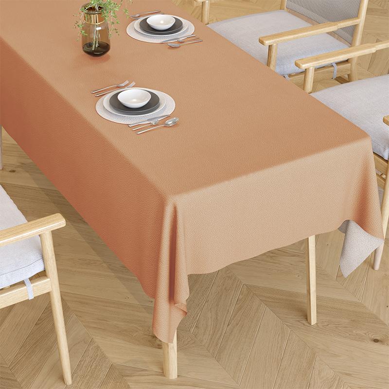 Luxury White Tablecloth Waterproof Oilproof Easy Care Elegant Cafe Dining Table Cover