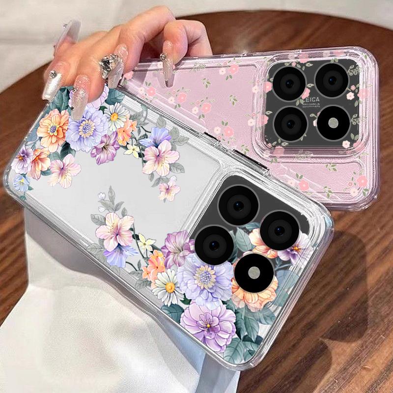 Colorful Peony Floral Case For Xiaomi Redmi Note 15 Pro 4G Funda Redmi Note 14 13 Pro 5G Clear TPU Silicone Soft Cover