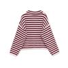 Cardigans rayés en maille ample Printemps Automne pour femmes Col roulé décontracté Fermeture éclair Rose Manteau pull Maille pour femmes Streetwear