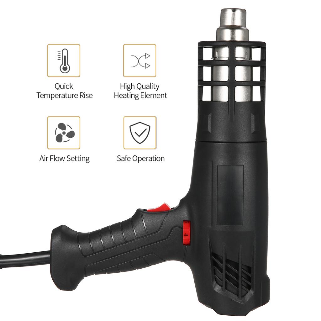 Hot Air Heating Machine Temperatures Adjustable Handheld Heating Device Portable Hot Air Heating Machine 1600-2000W 60~600℃