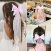 Wedding Veil Hair Clip Bride Veil DoubleLayer Bowknot Veil Bridal Headpieces