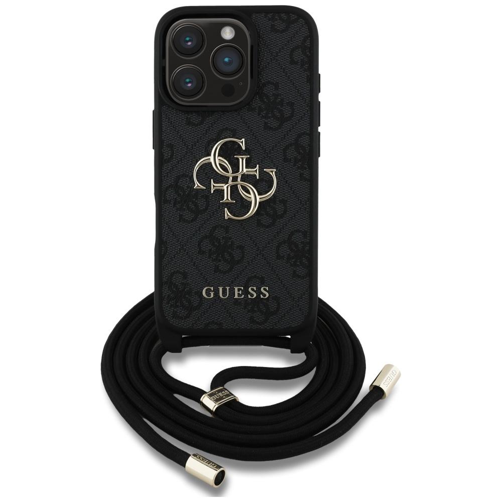 Etui Guess 4G Big Logo Cord Stap         Crossbody Do Iphone 16 Pro Czarny