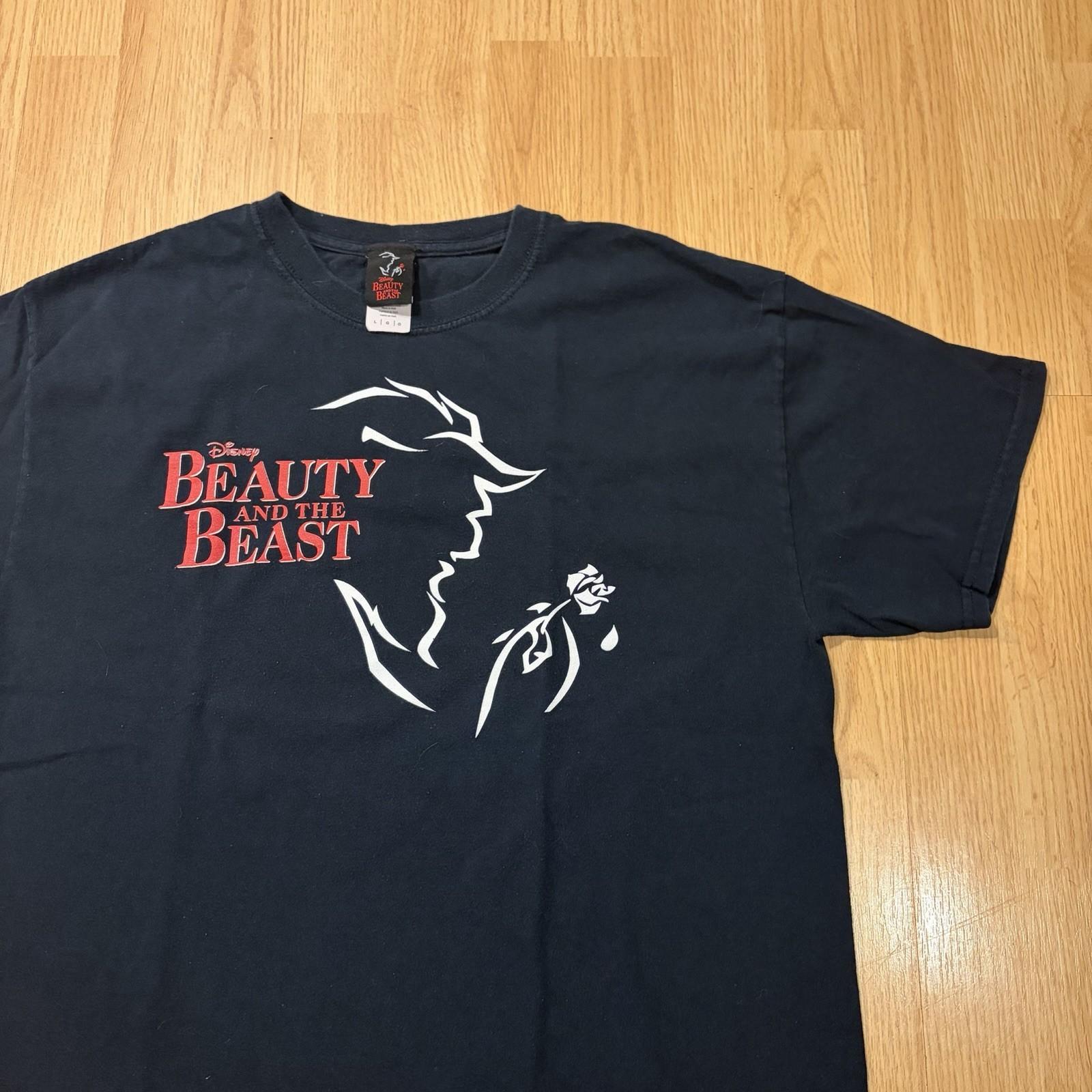 Vintage Disney Beauty and The Beast Black Cotton T-Shirt Adult size Large Unisex T-Shirt S