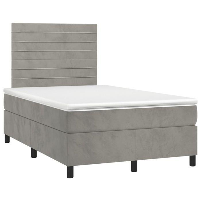 Maison Exclusive - Sommier à lattes de lit avec matelas LED Gris clair 120x200 cm