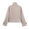 RZ Handmade Womens Stylish Casual Stand Collar Short Coat 2078779