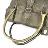 Fendi Selleria Stitch Tote Bag Flap Hand Bag Leather Metallic Gold Based