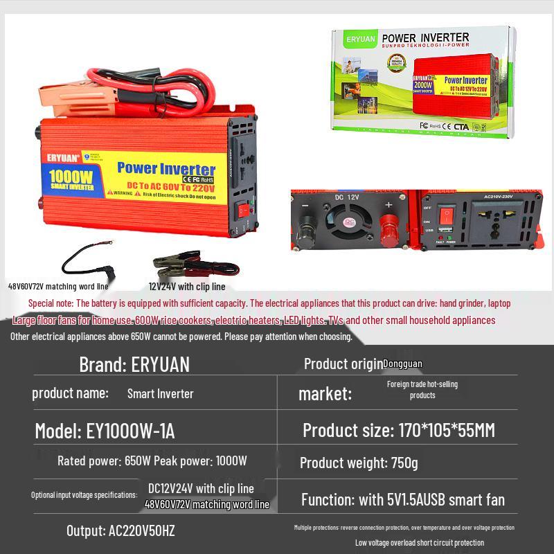 2000W Modified Wave Power Inverter: 220V for 12V/24V/48V/60V Solar and Car Use