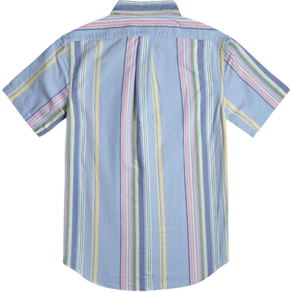 Polo Ralph Lauren Gestreiftes Polo Logo Bestickt Button-Down Kragen Kurzarmhemd Herrenhemden MNPOWOV1N820255-999