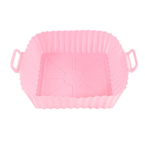 Air Fryer Liners Silicone Baking Tray Reusable Air-fryer Basket Air Fryer Cooking Mat Non-stick Pizza Pan Oven Kitchen Accessories