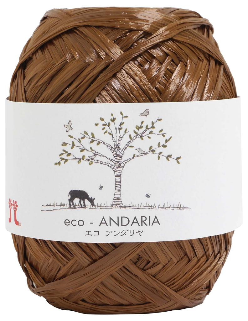 Hamanaka Eco Andaria Medium Set von 0200 Handwerk, Dicke, Col. 15, Braun, 40g, Ca.. 80m, 5,