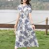 Women's Elegant Dresses Summer Vintage Clothes Casual Short Sleeve Summer Long Dresses
