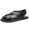 Large Size 48 Leather Sandals Men Classic Black Men's Roman Sandals Comfortable Flat  Summer Sandals for Men Sandalias De Hombre