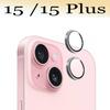 Matel Ring Camera Protector for Apple iPhone 15 15Plus Camera Protector Glass Lens Film 3D Design Full Cover 1/2 Pcs 4