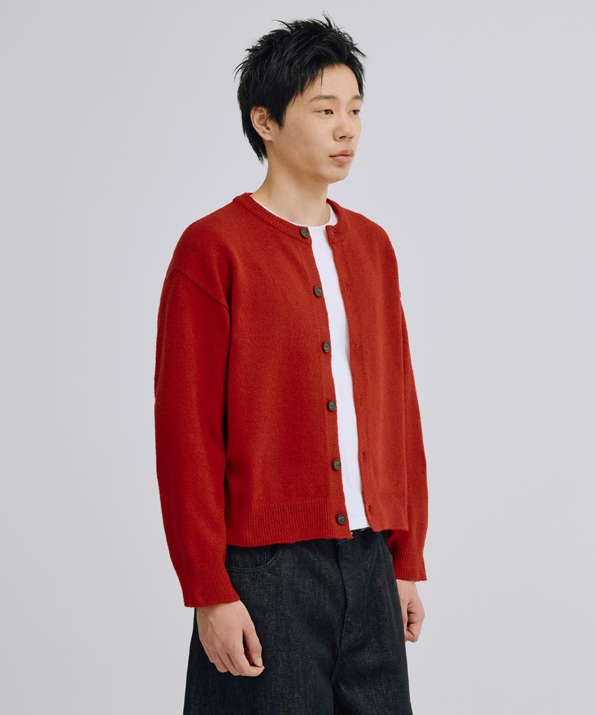 TAKEASY Essential Crop Knit Cardigan (Red)