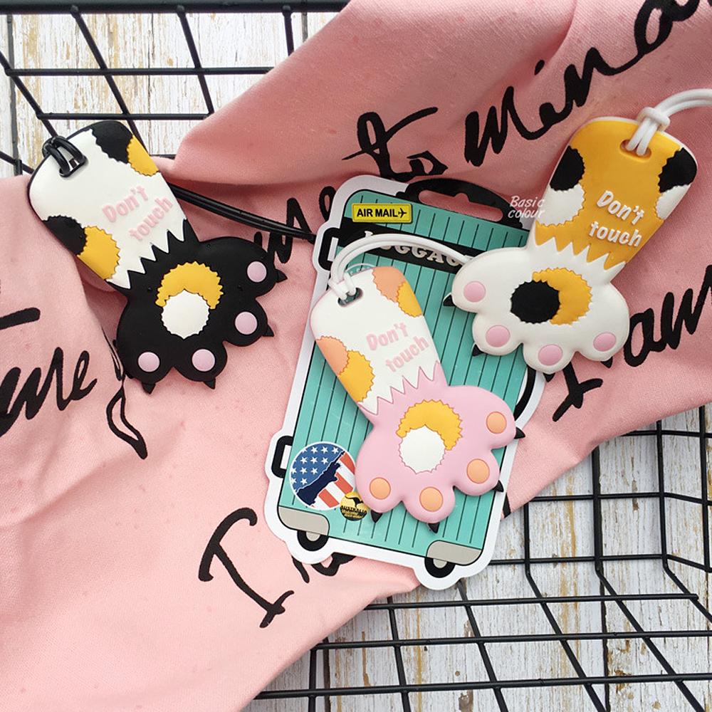 Original Design Cat Claw Luggage Tag Don't Touch Travel Accessories Luggage Label Name Address Holder Baggage Boarding Tags
