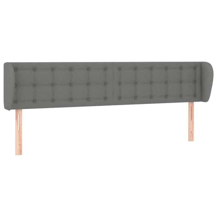 VidaXL Tête de lit avec oreilles Gris foncé 163x16x78-88 cm Tissu3119209