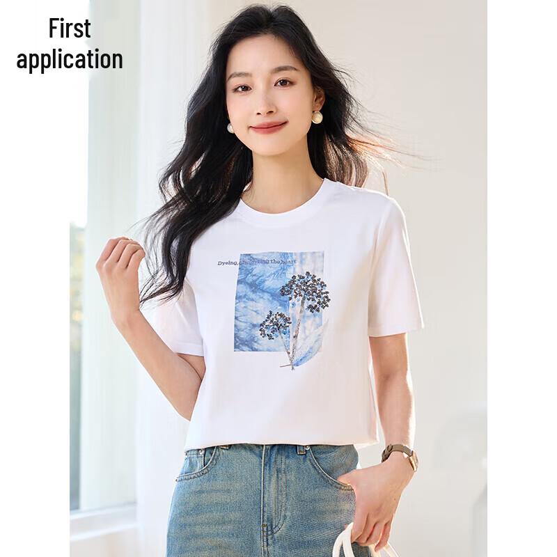 Women s Embroidered Sequin Short Sleeve T-shirt S